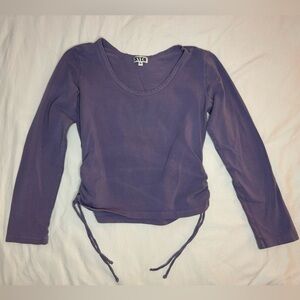 Purple Long Sleeve Drawstring Tee